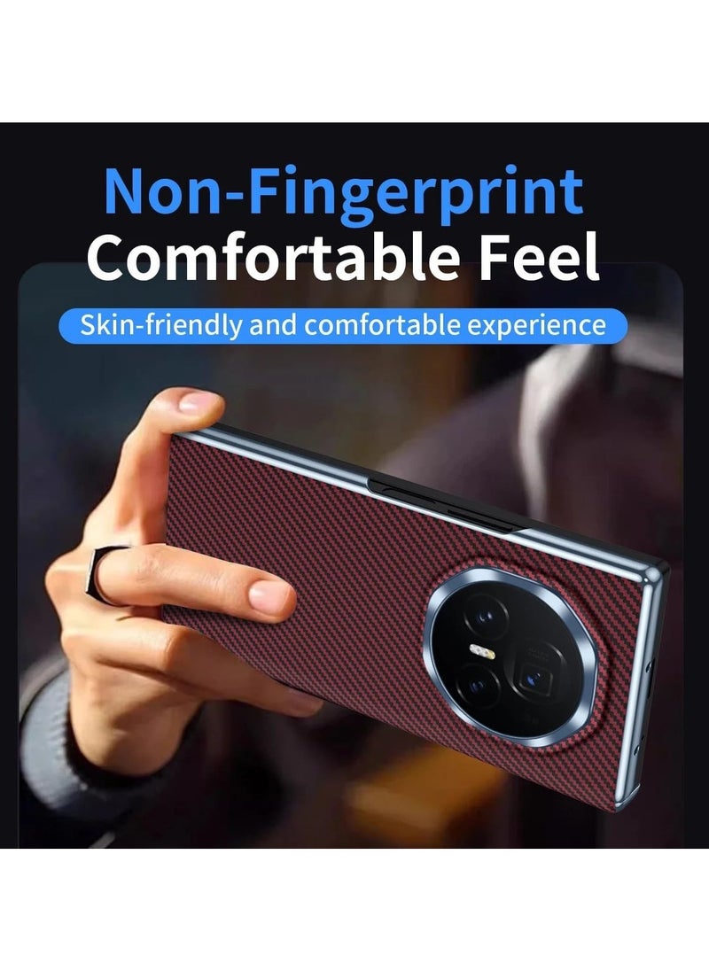 Generic - Case Compatible with Honor Magic V3 5G Case, Carbon Fiber Print Case Electroplated Frame Hinge Protection Shockproof Protective Back Cover for Honor Magic V3 - Image 1