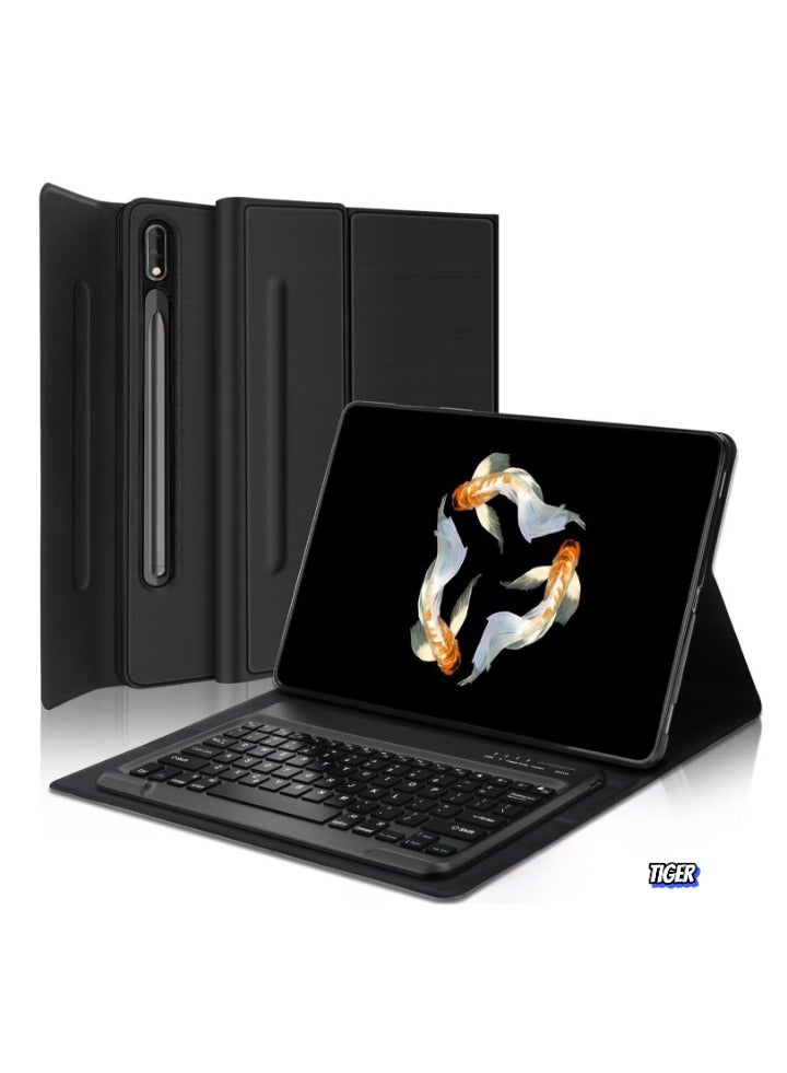 TIGER Samsung Galaxy Tab S9 Ultra 2023 Keyboard Protective Case – 14.6 Inch, Smart Cover with S Pen Holder, Slim Design, Multi-Use Bluetooth Keyboard, Full Protection for Galaxy Tab S9 Ultra, Black - Image 1