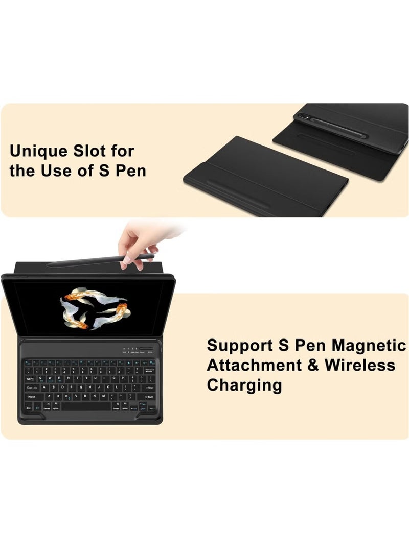 TIGER Samsung Galaxy Tab S9 Ultra 2023 Keyboard Protective Case – 14.6 Inch, Smart Cover with S Pen Holder, Slim Design, Multi-Use Bluetooth Keyboard, Full Protection for Galaxy Tab S9 Ultra, Black - Image 5