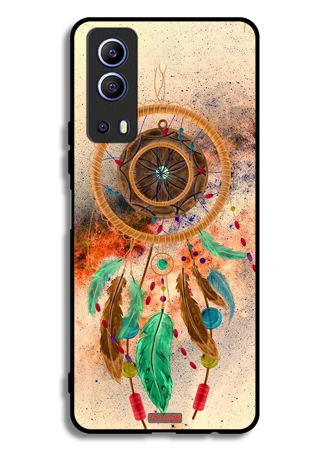 Tolwak Vivo iQOO Z3 5G Protective Case Cover Mandala Hanging Feathers - Image 2