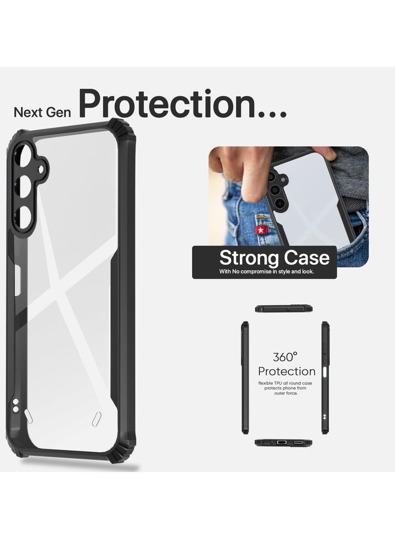 Samsung Galaxy A16 Clear Case Hard PC Back Cover with Shockproof TPU Black Border 360 Degree Impact Resistant non-Yellowing Transparent Cover For Samsung Galaxy A16  - Image 5