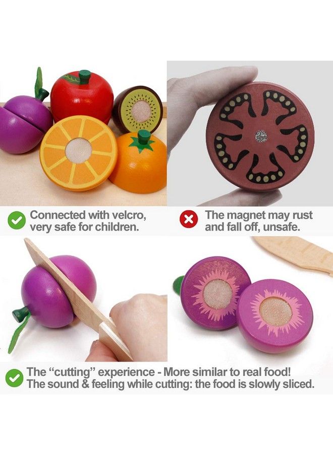 Airlab Wooden Play Food For Kids Kitchen Cutting Fruits Toys For Toddlers Pretend Vegetables Gift For Boys Girls Educational Toys - Image 5