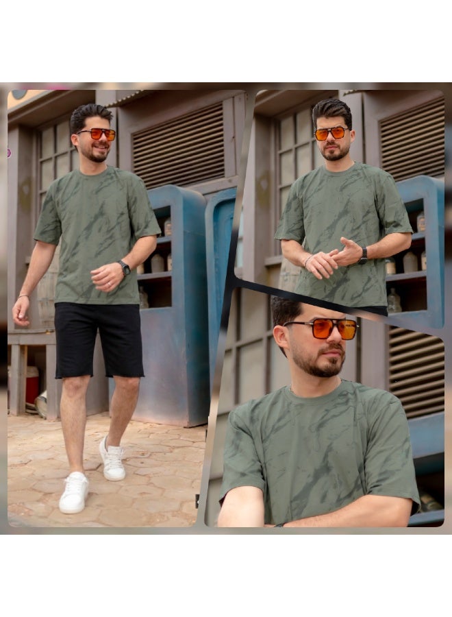 ترنج رجالي صيفي اوڤر سايز شورت قطن - Image 1