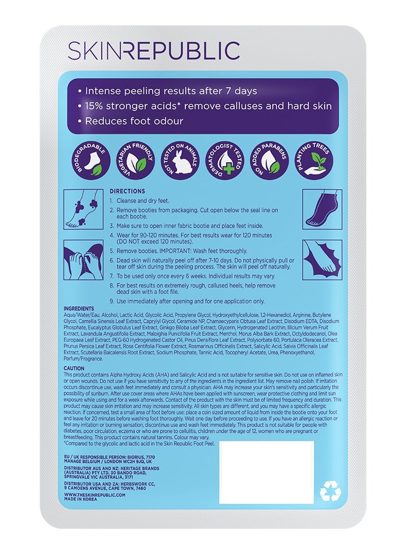 سكين ريبابلك قناع تقشير القدمين بيدي بيل (3 أزواج) - قناع تقشير القدمين مع حمض ألفا هيدروكسي وحمض التانيك والجنكة بيلوبا، يزيل الجلد القاسي والكعوب المتشققة والمسامير في 7 أيام، يحارب الرائحة، ينعم البشرة ويصلحها - Image 2