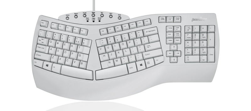 Perixx PERIBOARD512W Periboard512 Ergonomic Split Keyboard Natural Ergonomic Design White Bulky Size 1909X929X173 US English Layout - Image 2