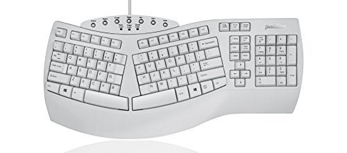 Perixx PERIBOARD512W Periboard512 Ergonomic Split Keyboard Natural Ergonomic Design White Bulky Size 1909X929X173 US English Layout - Image 1
