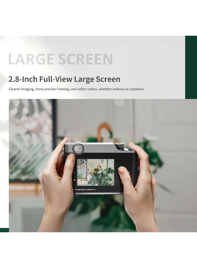 HPRT Z3 Instant Print Camera – 2.8" Screen, Thermal Dye Sublimation, Bluetooth 5.2, HeyPhoto App, 8 Filters, Instant Editing & Printing (Black) - Image 5