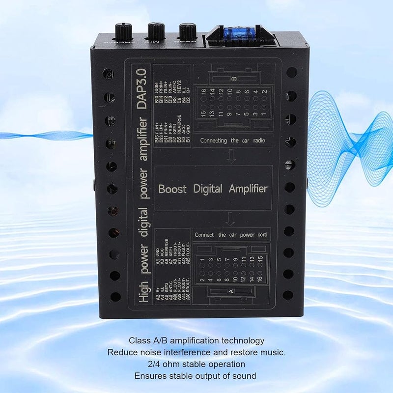 Jiawu Car Stereo Amplifier - 4 Channel Car Audio Amplifier, Class A/B, 2/4 Ohm Stable, DC12V Low/High Level Inputs, Car Audio Subwoofer Amplifier for Car Sound Systems - Image 4