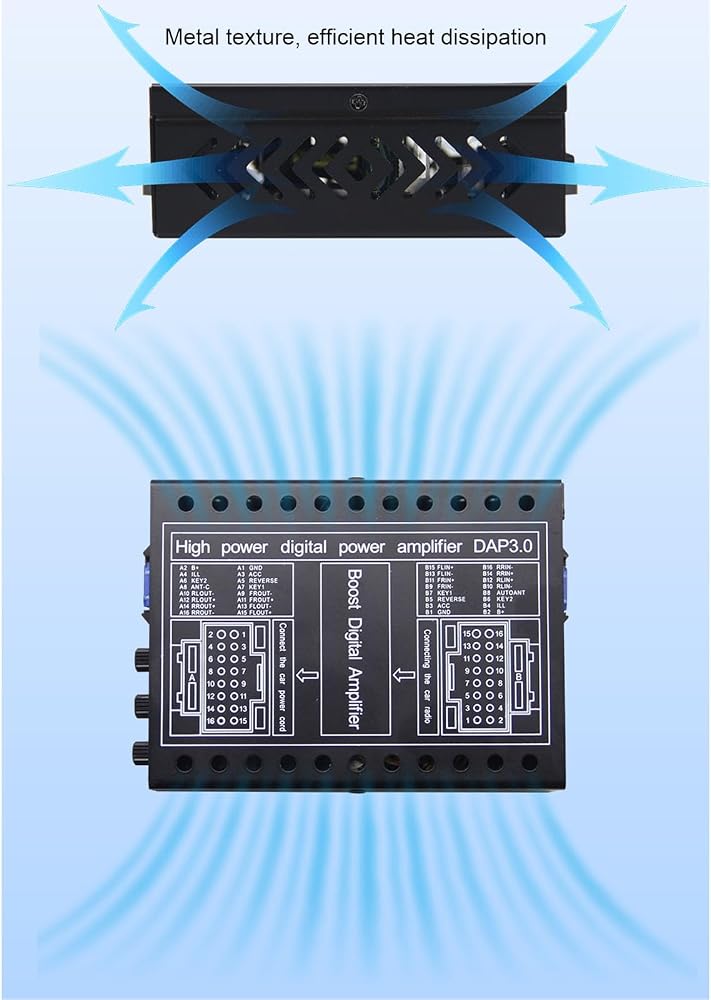 Jiawu Car Stereo Amplifier - 4 Channel Car Audio Amplifier, Class A/B, 2/4 Ohm Stable, DC12V Low/High Level Inputs, Car Audio Subwoofer Amplifier for Car Sound Systems - Image 3