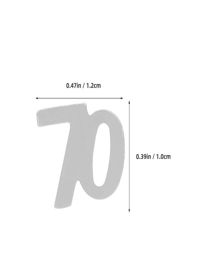 أموسفون مجموعة أموسفن من 1200 قطعة من قصاصات الورق على شكل الرقم 70 لتزيين الطاولات، قصاصات ورق ذهبية على شكل الرقم 70 للاحتفال بالذكرى السبعين، قصاصات ورق ذهبية على شكل الرقم 70 لتزيين حفلات أعياد الميلاد والذكرى السنوية (فضية) - Image 2