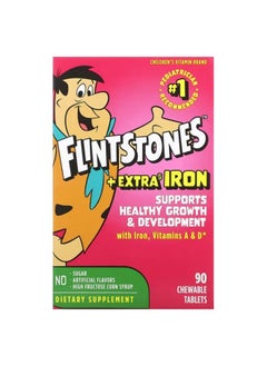 Flintstones Children's Multivitamin, Plus Extra Iron, 90 Chewable Tablets 
