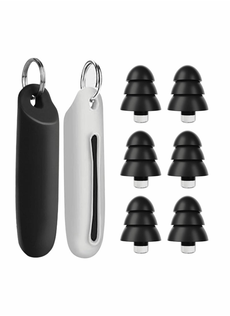 SYOSI Reusable Silicone Ear Plugs, 3 Pairs Waterproof Noise Cancelling Ear Plugs, Perfect for Sleep, Work, Study, Swimming, Concerts Noise Reduction, Comfortable Hearing Protection, Black  - Image 1