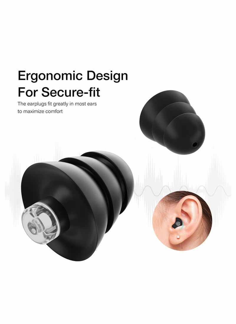 SYOSI Reusable Silicone Ear Plugs, 3 Pairs Waterproof Noise Cancelling Ear Plugs, Perfect for Sleep, Work, Study, Swimming, Concerts Noise Reduction, Comfortable Hearing Protection, Black  - Image 4