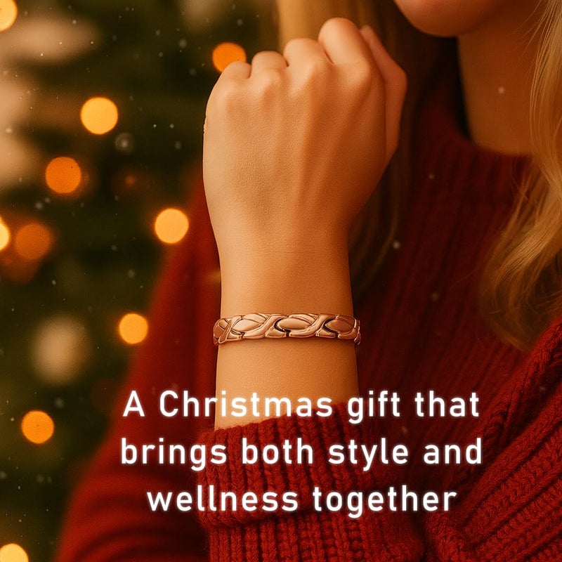38 Elegant Titanium Magnetic Bracelet for Women Germanium and Magnetic Functions with Free Link Removal Tool Christmas gift (Rose Gold) - Image 5