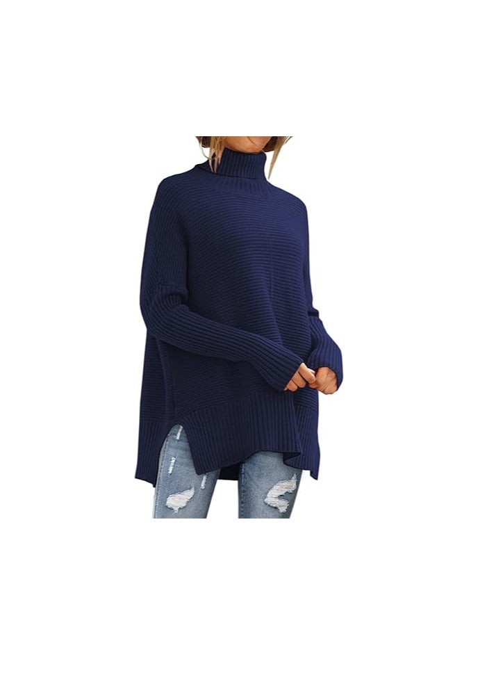 Trendy Oversized Turtleneck Sweater for Women Long Knitted Cozy Pullover Sweaters  - Image 1