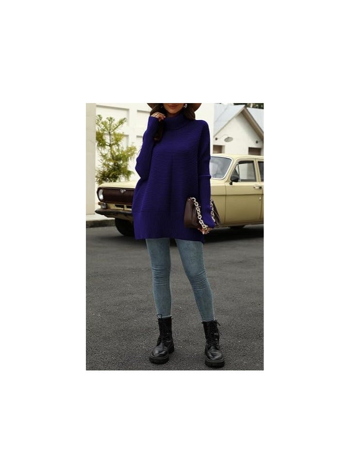 Trendy Oversized Turtleneck Sweater for Women Long Knitted Cozy Pullover Sweaters  - Image 3