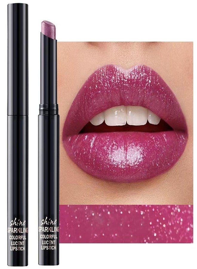 TWLBXMG Dark Purple Lipstick For Women Matte Nude Glitter Shimmer Metallic Highly Pigmented Moisturizing Lip stick Hypoallergenic Waterproof Long Lasting Lipsticks Quick Makeup Lightweight Portable 06 # - Image 1