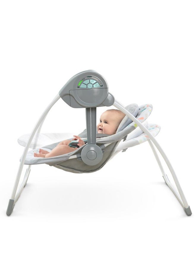 ingenuity Comfort 2 Go Compact Portable 6-Speed Cushioned Baby Swing With Music, Folds Easy, 0 - 9 Months, 6-20 Lbs (Fanciful Forest) - Image 3