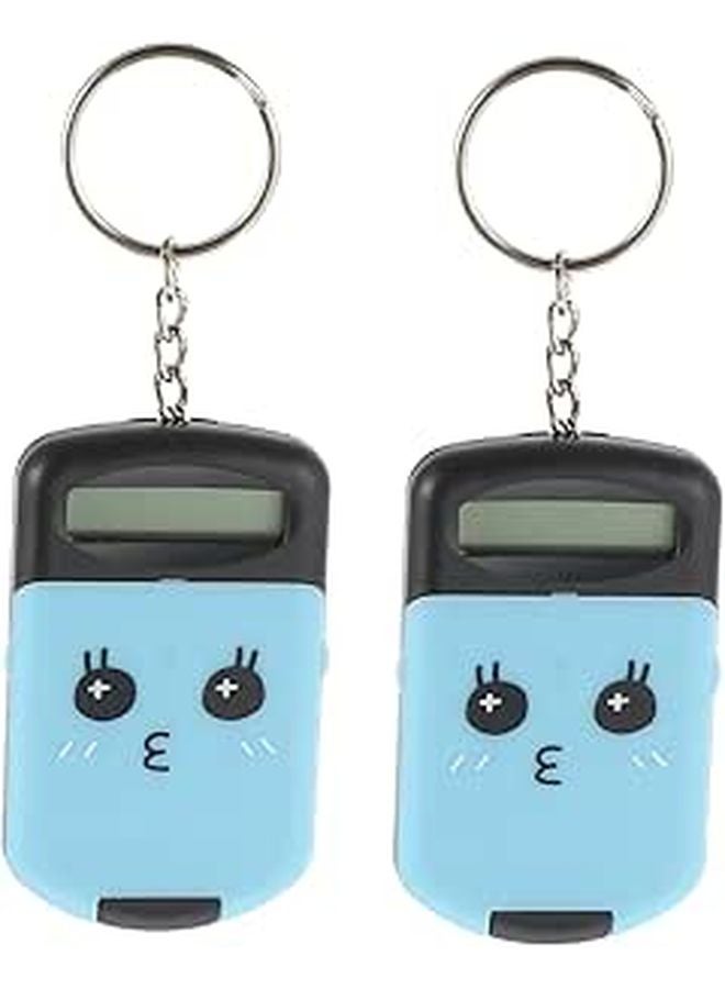 2Pcs Mini Portable Calculator Set Black Plastic Basic Arithmetic Functions for Students Office Travel Exam - Image 1