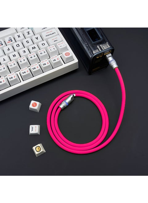 Luminous Super Soft Silicone Data Cable For Apple For Iphone15 For Huawei For Xiaomi Mobile Phone Super Fast Charging Wholesale-Color:3 M USB To For Iphone 12W-Model:Rose (luminous Head)