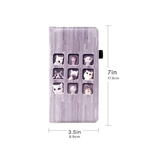 menesia Checkbook Cover for Men & Women RFID Leather Check Book Holder Wallet(Cat) - Image 4