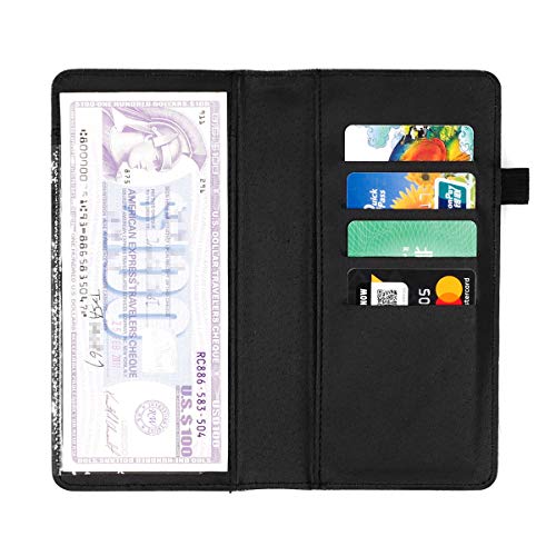 menesia Checkbook Cover for Men & Women RFID Leather Check Book Holder Wallet(Cat) - Image 2