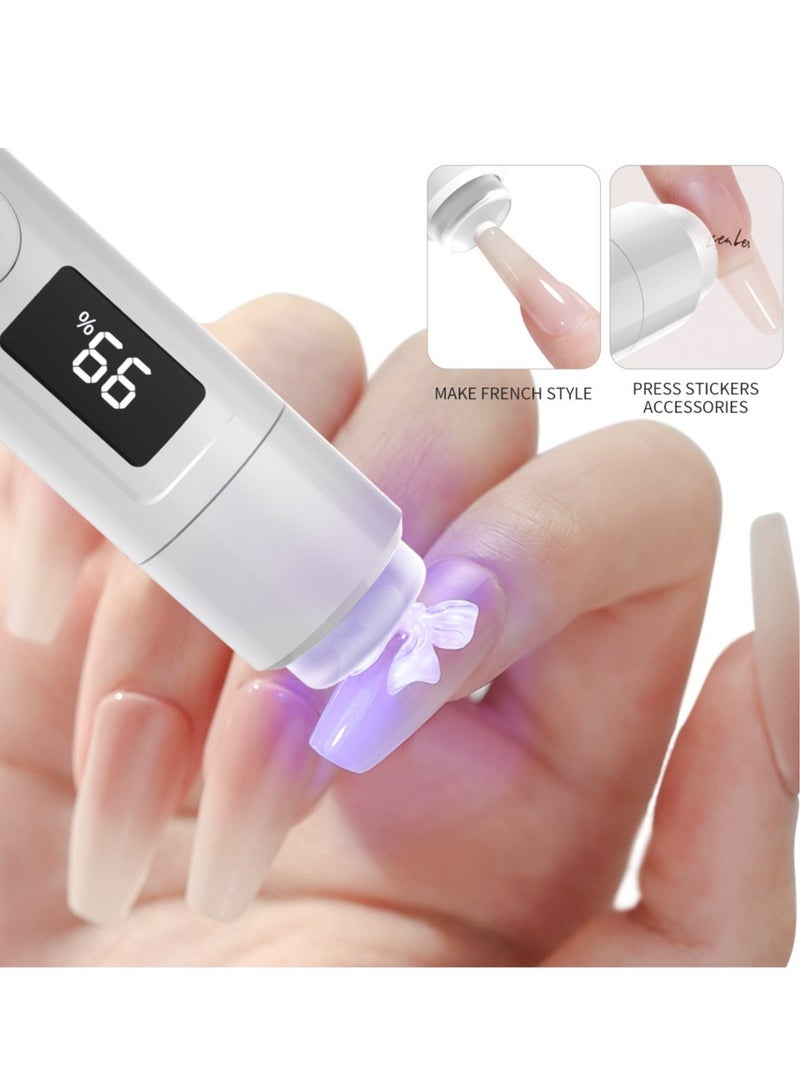 general Cordless UV LED Nail Lamp with Stand, Mini Handheld UV Light with LCD Display for Gel Nails, Rechargeable USB Nail Dryer for Fast Curing, White - Image 2