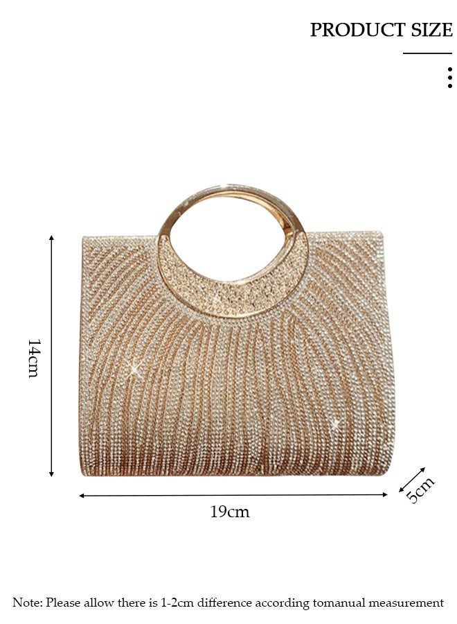 DUNISO Women Elegant Clutch Purse Rhinestones Pleated Wedding Clutch Handbag Formal Evening Bag Party - Image 2