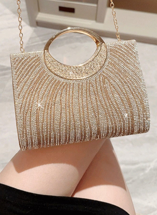 DUNISO Women Elegant Clutch Purse Rhinestones Pleated Wedding Clutch Handbag Formal Evening Bag Party - Image 5