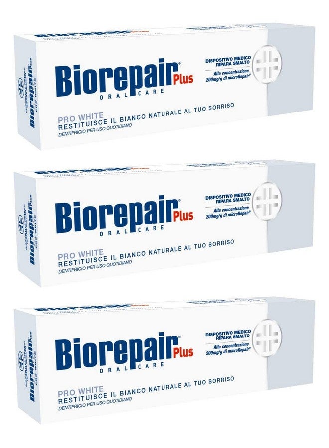 Biorepair Pro White Daily Toothpaste - 2.54 Fluid Ounces (75Ml) Tubes (Pack Of 3) [ Italian Import ]