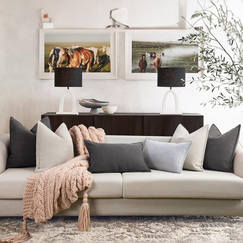 ZWJD غطاء وسادة بيج من، مقاس 26x26، مجموعة من 2 قطع، مصنوع من قماش الشينيل، بتصميم أنيق، ناعم وفاخر، مناسب للأريكة والسرير وديكور المنزل. - Image 5