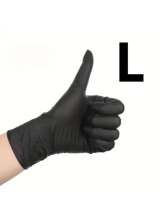 20pcs Disposable Black Nitrile Gloves Latex Free Powder Free Household Cleaning - Image 1