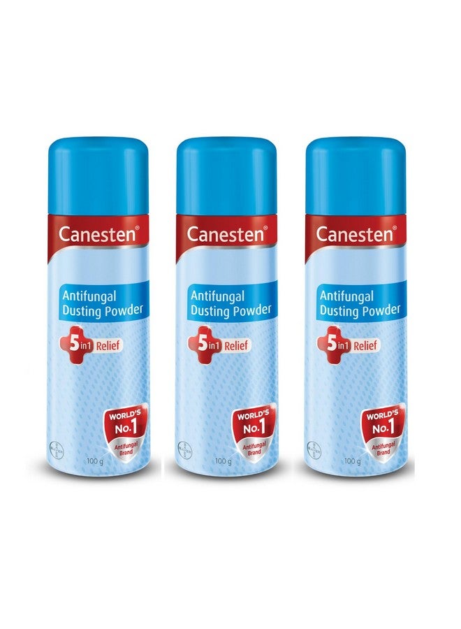 Canesten مسحوق كانستين المضاد للفطريات لتخفيف تهيج الجلد، الحرارة الشائكة، الاحمرار، الحكة، العدوى الفطرية، 100 جرام (عبوة من 3) - Image 1