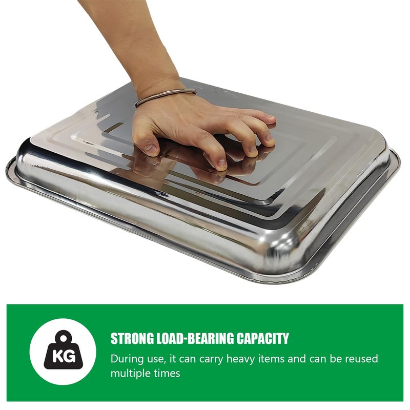 RooTrimmer Stainless Steel Plant Trays, 5 Pack Multi-Purpose Tray for Indoor Outdoor Plants, Seed Starting Tray for Potted Plants(11.6 inchÃ—15.2 inch, 1.45" Height, 5-Pack) - Image 5