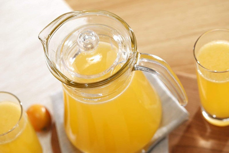 HUNGYAN Glass Jug with Lid and Handle 1 Piece 13 Litre Transparent Serve Water Beverages Iced Tea Juices Cocktail Milk Chaas Shakes 1pc Clear - Image 5