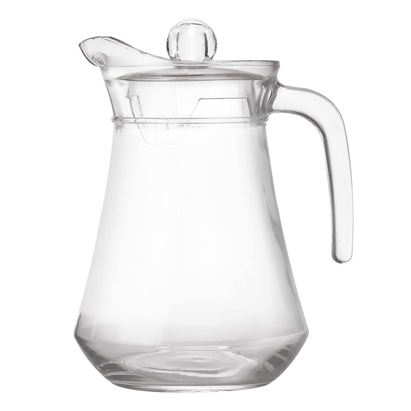 HUNGYAN Glass Jug with Lid and Handle 1 Piece 13 Litre Transparent Serve Water Beverages Iced Tea Juices Cocktail Milk Chaas Shakes 1pc Clear - Image 3