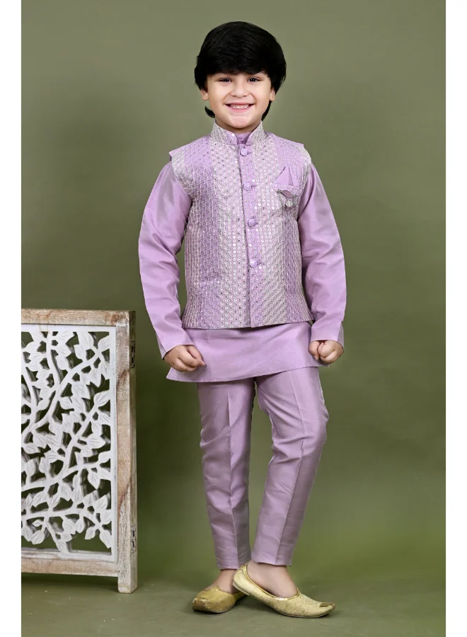 BT DEZINES Lavender Kurta Pajama Set for Boys