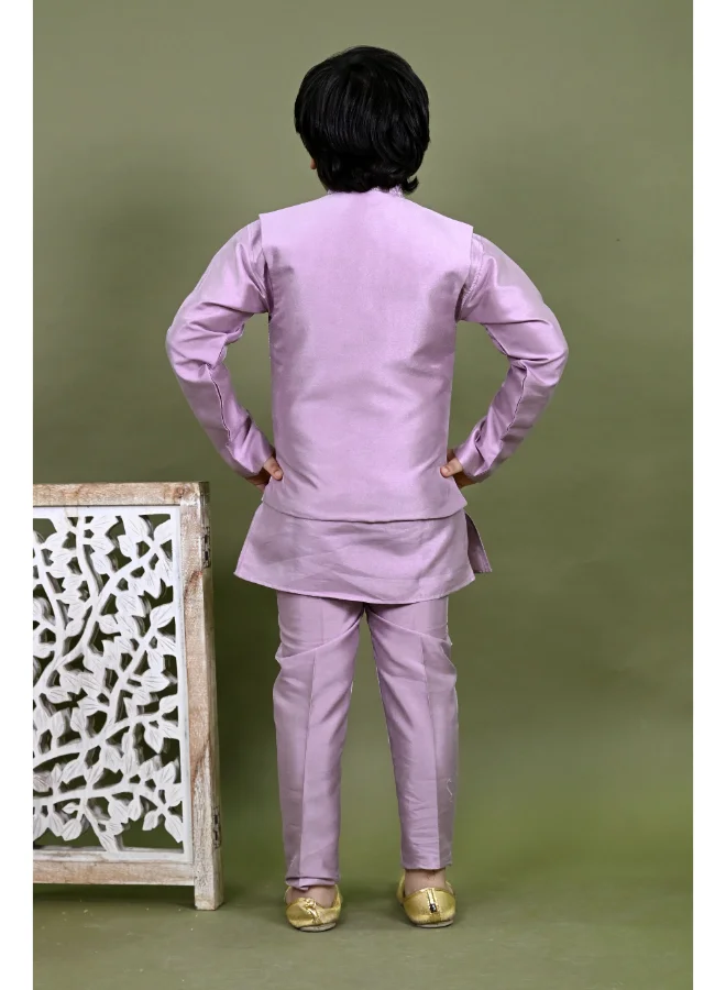 BT DEZINES Lavender Kurta Pajama Set for Boys