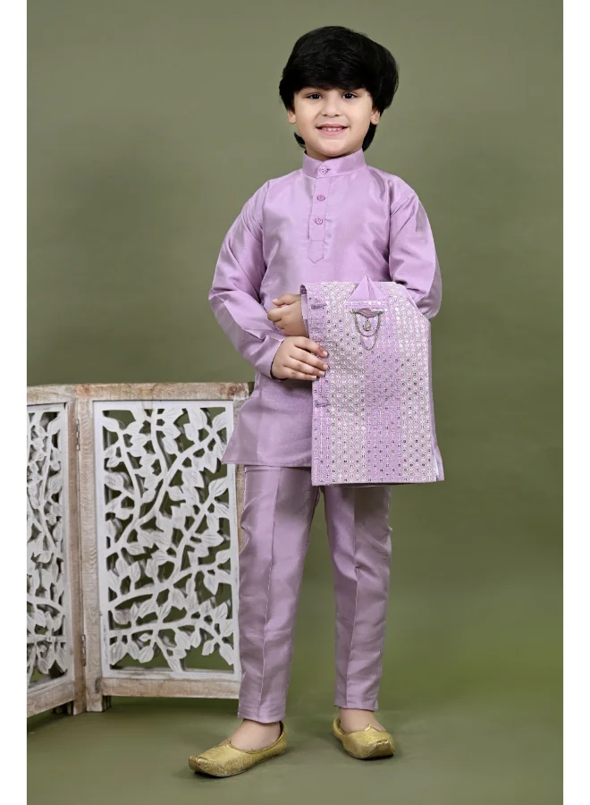 BT DEZINES Lavender Kurta Pajama Set for Boys