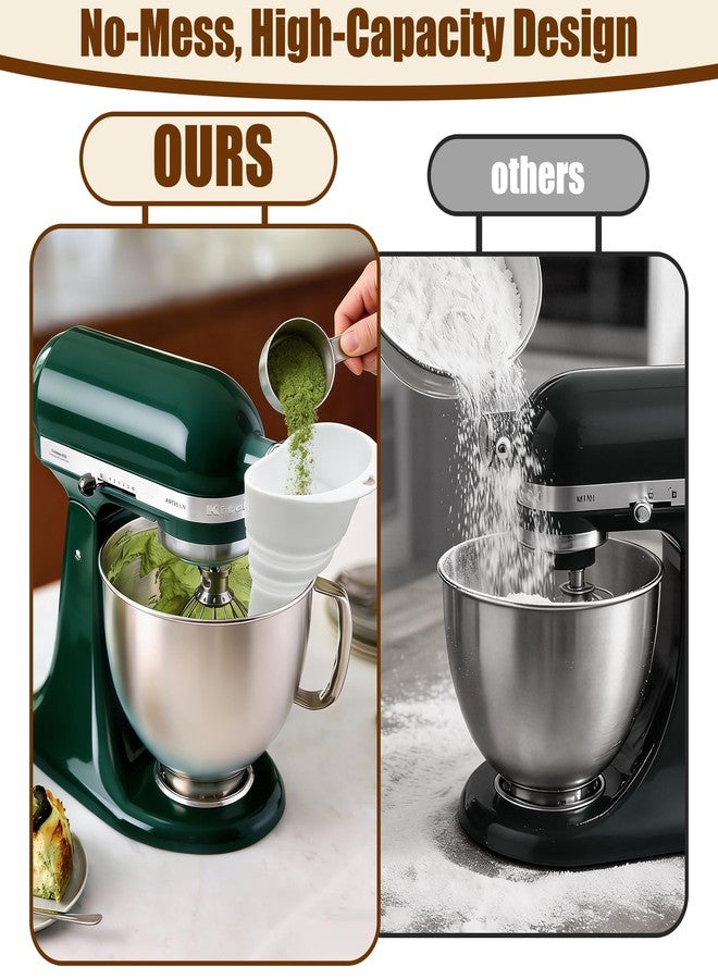 QCCTPUU Flour Funnel for KitchenAid Mixer, Silicone Stand Mixer Attachment - Foldable, Mess-Free, Compatible with KitchenAid Artisan & Professional Series, Dishwasher Safe - Image 4