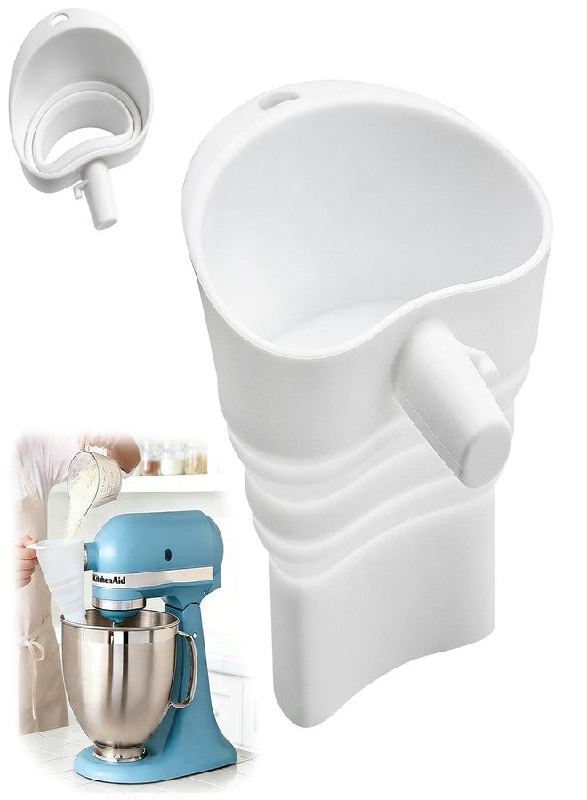 QCCTPUU Flour Funnel for KitchenAid Mixer, Silicone Stand Mixer Attachment - Foldable, Mess-Free, Compatible with KitchenAid Artisan & Professional Series, Dishwasher Safe - Image 1