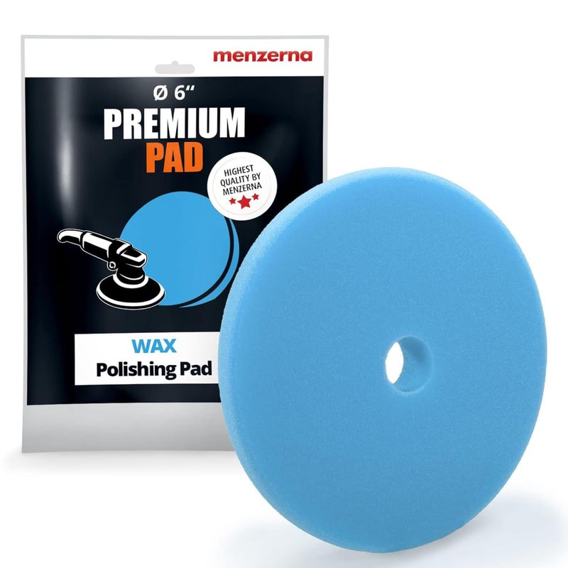 menzerna 6 Inch Polishing Pad for WAXING Sealing & Protection I Body Repair Buffing & Polishing Pads with Safety Edge & Velcro Attachment I Washable & Long Lasting I Anti Heat Build-Up - Image 1