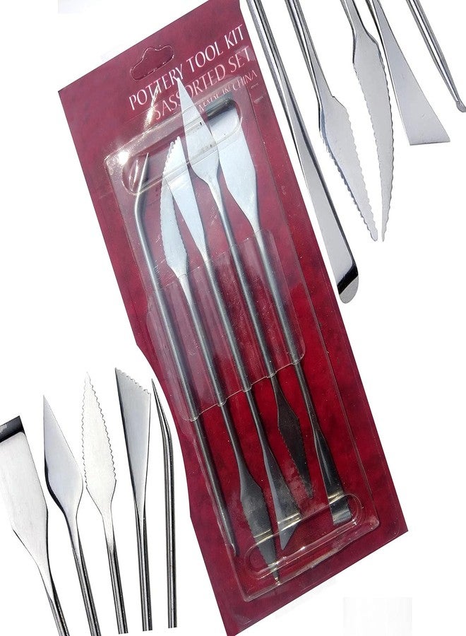 HAKIM'S HS 5 Pcs Stainless Steel Double Sided Sculpting Clay Carving Wax Model Ceramic/Pottery Tool Kit Set - Image 2