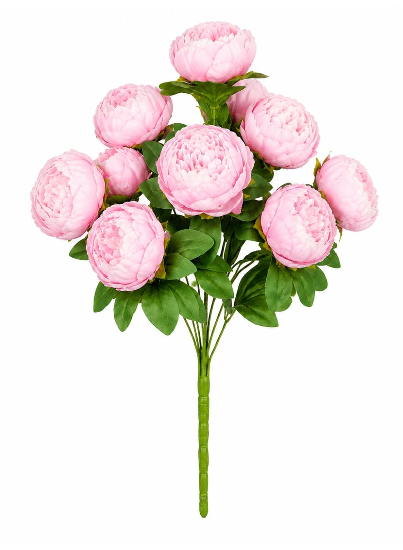 Artificial Flowers Peony Bouquet, 9 Heads, Light Pink Color, 45Cm, For Vase Decoration, Table Centerpiece And Home Decor - Image 1