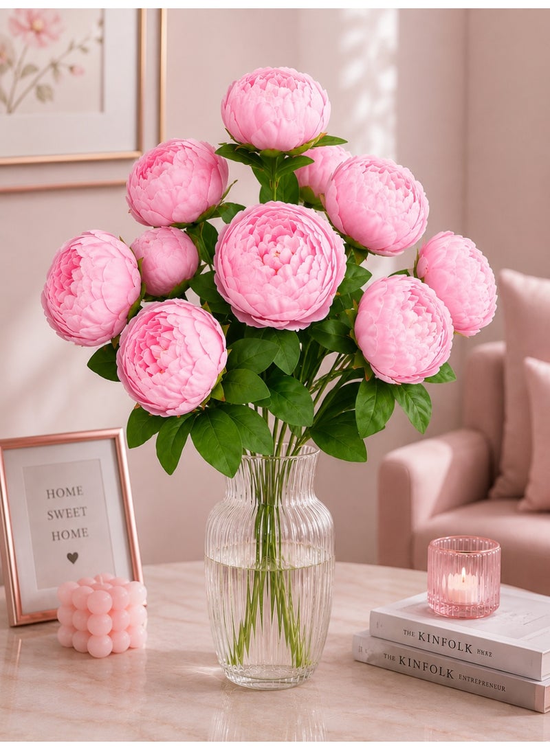 Artificial Flowers Peony Bouquet, 9 Heads, Light Pink Color, 45Cm, For Vase Decoration, Table Centerpiece And Home Decor - Image 3