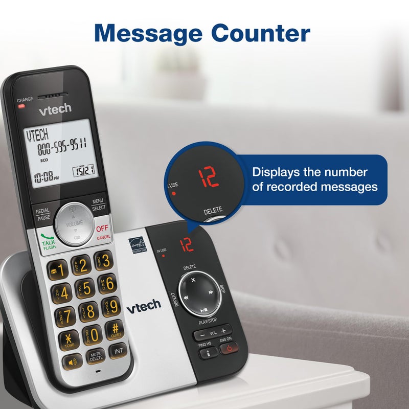 VTech VG232 Cordless Phone with Answering Machine, Large Display, Big Buttons, Full-Duplex Speakerphone, Caller ID, DECT 6.0 - Image 5