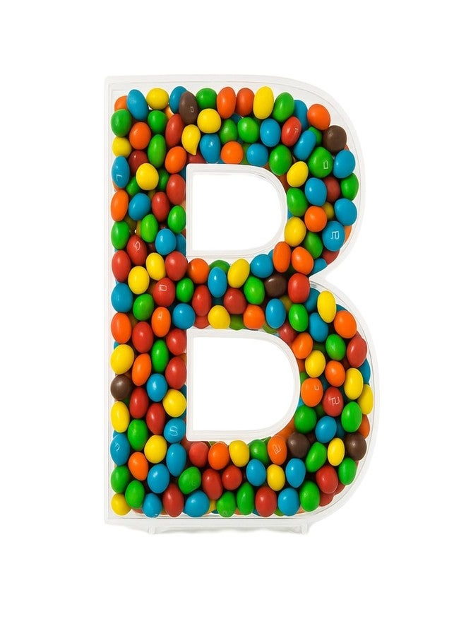 OAEUQ Fillable Alphabet Acrylic Tray Letter Candy Jar Reusable Party Food Jar with Magnetic Lid 10-Inch Sealed Decorative Box (B) - Image 1