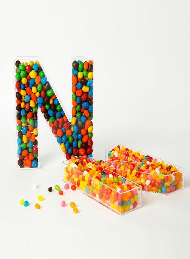 OAEUQ Fillable Alphabet Acrylic Tray Letter Candy Jar Reusable Party Food Jar with Magnetic Lid 10-Inch Sealed Decorative Box (B) - Image 4