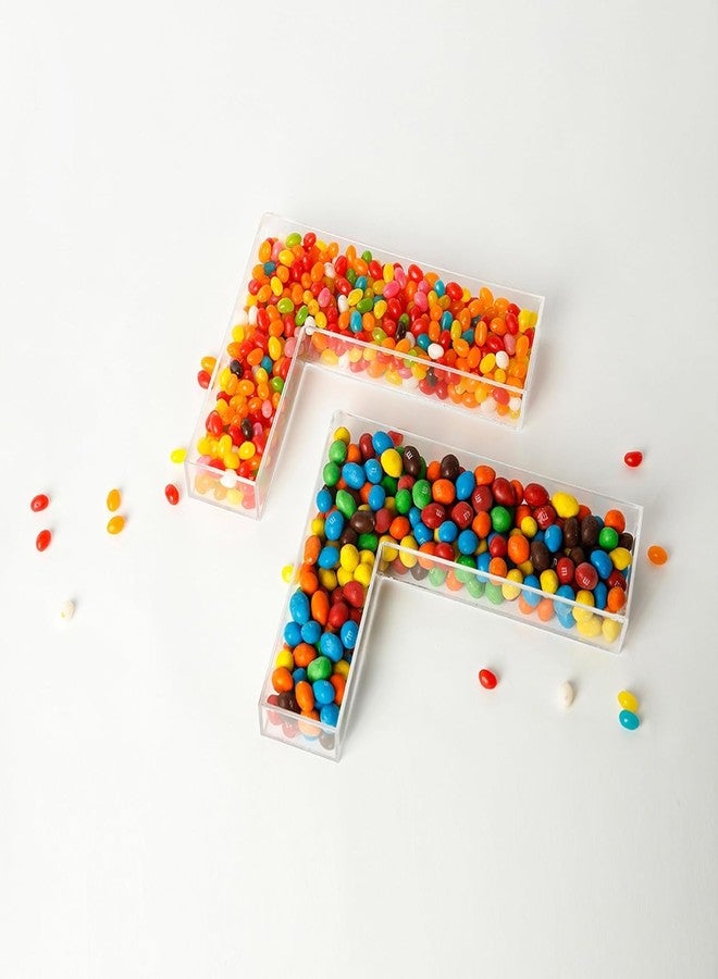 OAEUQ Fillable Alphabet Acrylic Tray Letter Candy Jar Reusable Party Food Jar with Magnetic Lid 10-Inch Sealed Decorative Box (B) - Image 5
