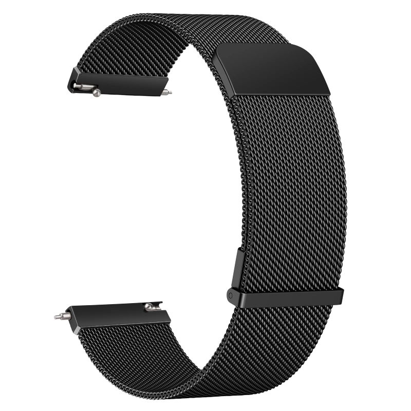 Meliya Metal Watch Bands, 20mm 22mm Quick Release Watch Strap, Stainless Steel Mesh Replacement band for Women Men (22mm, Black) - Image 1